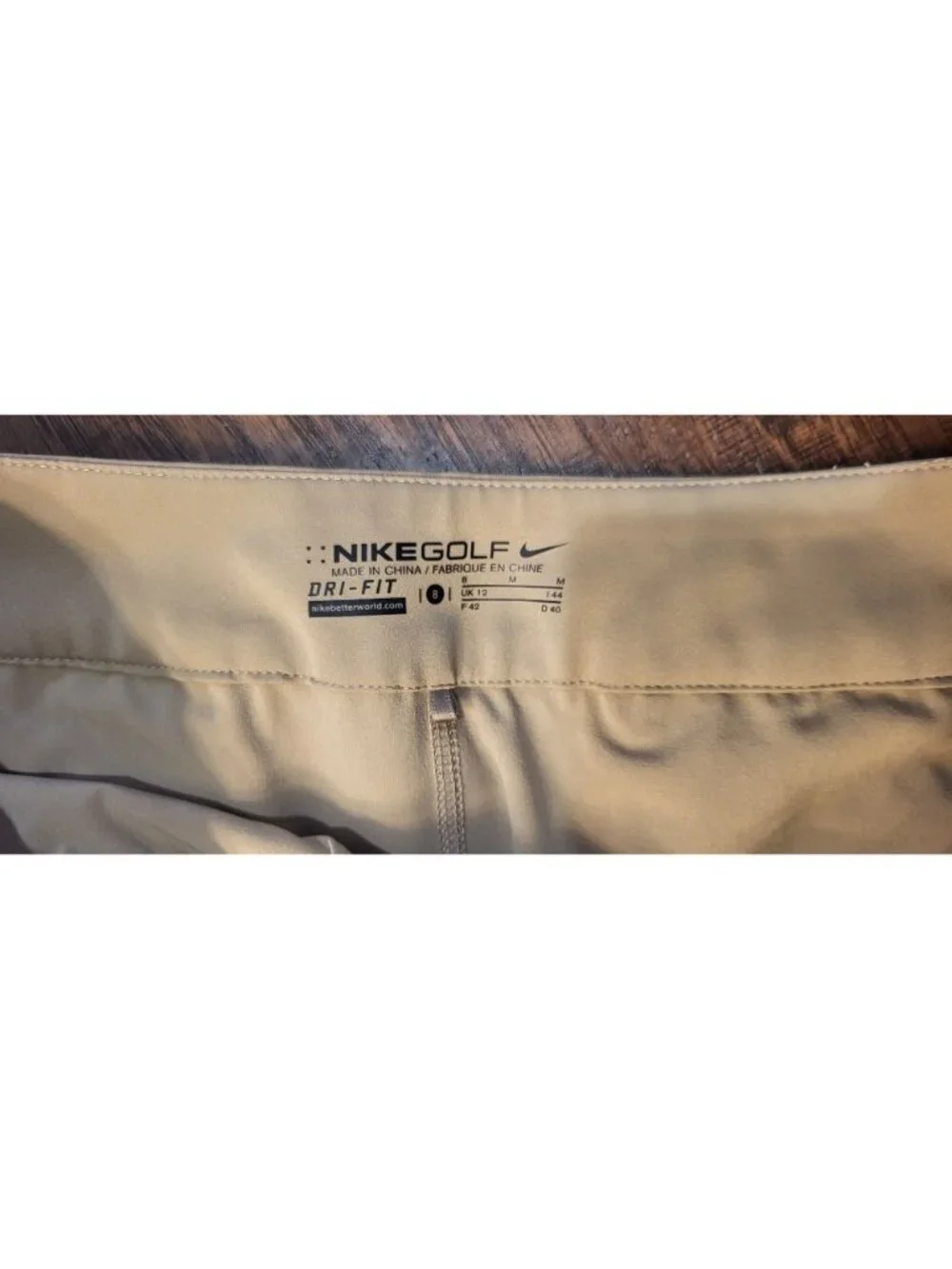 Nike Golf Dry Fit Tour Performance Tan Womens Golf Skort SZ 8 Pockets Side Zip